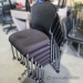 Black Rolling Guest Chair with Patterned Seat, Stacking